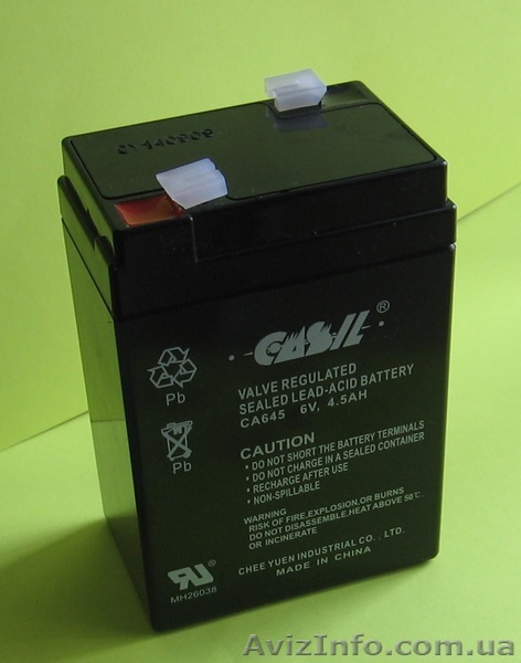 акб, аккумулятор свинцовый 6в 4.5ач (6v 4.5ah) Casil для систем охраны - <ro>Изображение</ro><ru>Изображение</ru> #1, <ru>Объявление</ru> #1234199