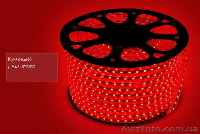 Светодиодный дюралайт led 5050 красный, 100 метров - <ro>Изображение</ro><ru>Изображение</ru> #1, <ru>Объявление</ru> #1493020