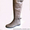 Классические кожаные ботфорты женские на низком каблуке	 #1176561