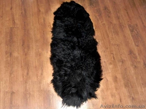 Ковер из черной Исландской овчины,  из 2-х шкур