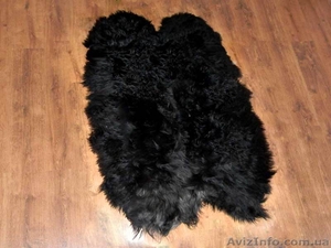 Ковер из черной Исландской овчины,  из 4-х шкур