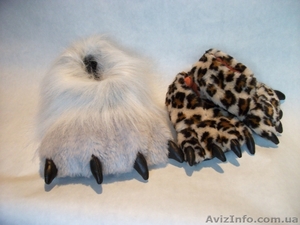 тапки с когтями меховые