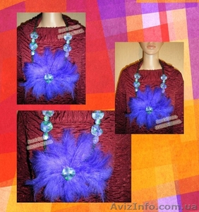 Нашейное украшение с цветком из фиолетовых перьев “Fiolet”   - <ro>Изображение</ro><ru>Изображение</ru> #1, <ru>Объявление</ru> #965484