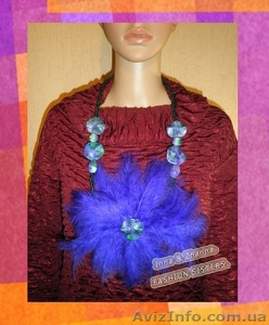 Нашейное украшение с цветком из фиолетовых перьев “Fiolet”   - <ro>Изображение</ro><ru>Изображение</ru> #2, <ru>Объявление</ru> #965484