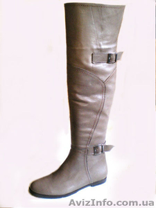 Классические кожаные ботфорты женские на низком каблуке	 - <ro>Изображение</ro><ru>Изображение</ru> #1, <ru>Объявление</ru> #1176561