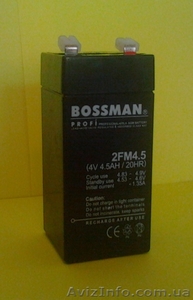акб, аккумуляторная батарея 4v (4в) 4.5ah SLA AGM bossman profi - <ro>Изображение</ro><ru>Изображение</ru> #1, <ru>Объявление</ru> #1234193