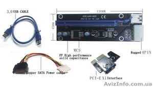 Продам PCI-E Express 1X To 16X USB 3.0 Riser - <ro>Изображение</ro><ru>Изображение</ru> #4, <ru>Объявление</ru> #1407623