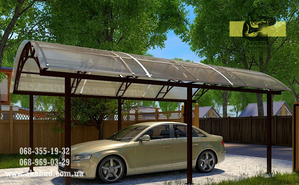Навіс для автомобіля. Навіс для авто. Розпашні ворота