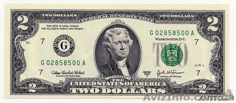 Продам банкноты номиналом в 2 доллара. Два доллара - легендарная банкнота США - <ro>Изображение</ro><ru>Изображение</ru> #5, <ru>Объявление</ru> #812340