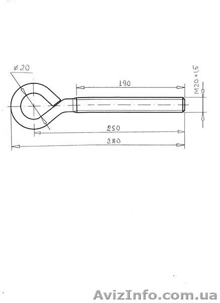Крюк буксировочный болт Газель Соболь, петля - <ro>Изображение</ro><ru>Изображение</ru> #2, <ru>Объявление</ru> #1221821