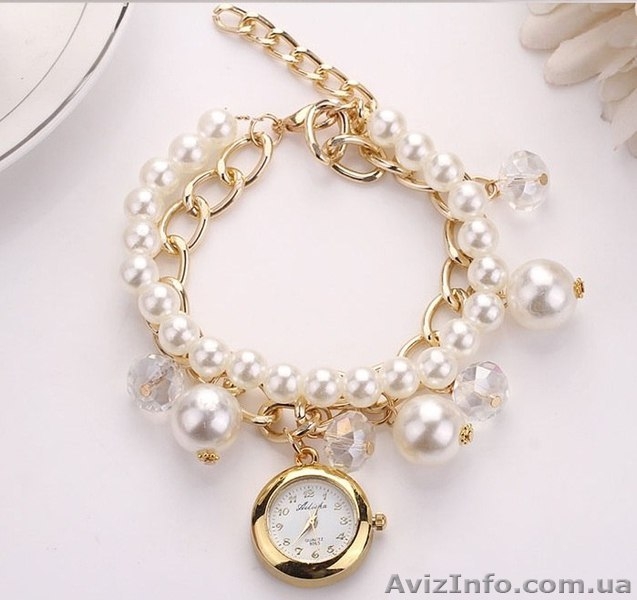 Комплект: женские часы с жемчужным браслетом +серьги - <ro>Изображение</ro><ru>Изображение</ru> #1, <ru>Объявление</ru> #1274913