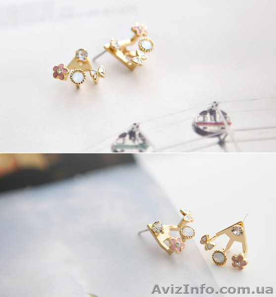 Сережки с тремя камешками - <ro>Изображение</ro><ru>Изображение</ru> #1, <ru>Объявление</ru> #1459159