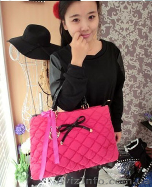 Большая осенняя женская розовая сумка из текстиля стеганной текстуры - <ro>Изображение</ro><ru>Изображение</ru> #2, <ru>Объявление</ru> #1457614