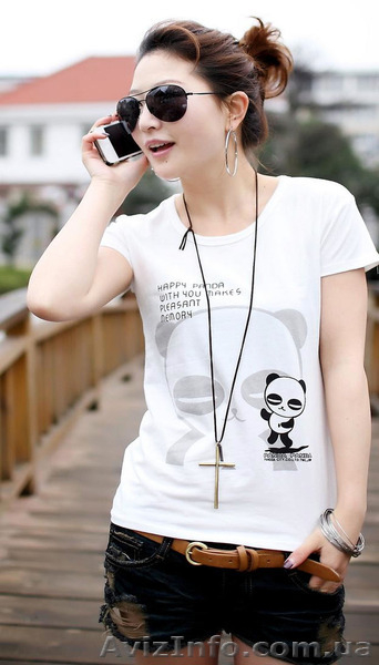 Стильная красивая футболка с принтом из хлопка с блестками - <ro>Изображение</ro><ru>Изображение</ru> #2, <ru>Объявление</ru> #1457610